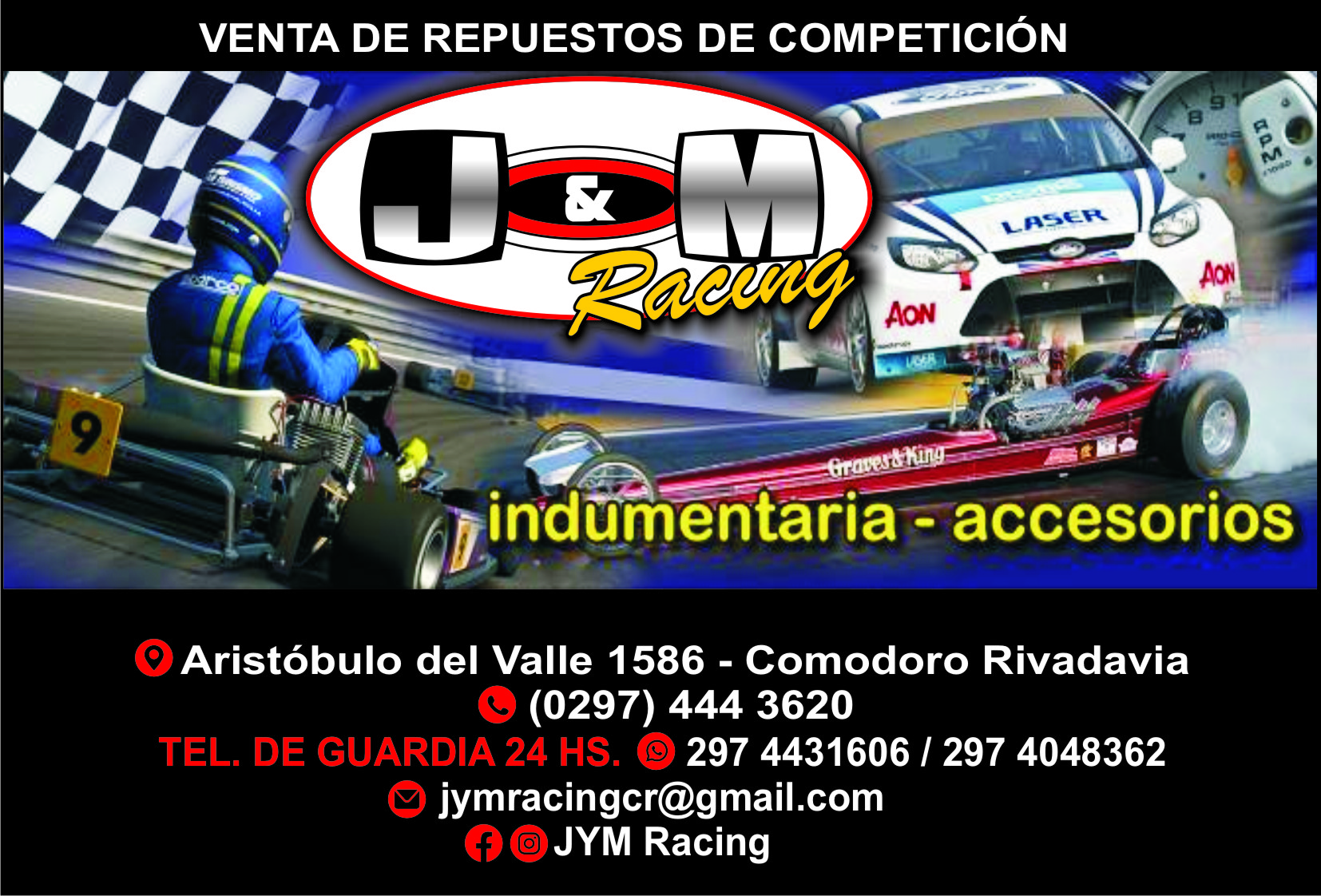 INDUMENTARIA; ACCESORIOS; REPUESTOS DE COMPETICIÓN; COMODORO RIVADAVIA